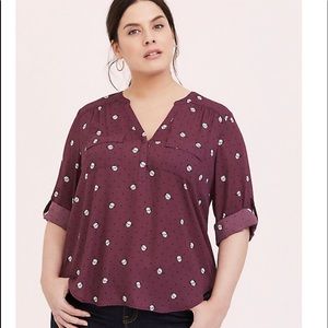 ❌SOLD❌ HARPER MAUVE PUG & DITZY DOT GEORGETTE